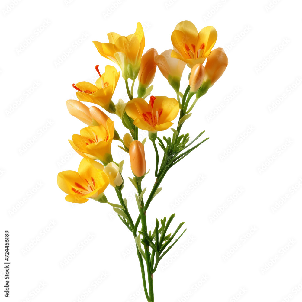 Freesia flower isolated on transparent background Freesia flower isolated on transparent background