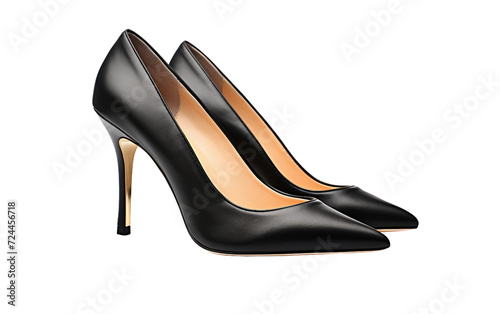 Beauty of Black High Heels On Transparent Background