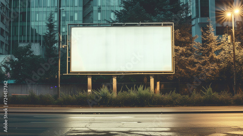Blank billboard on the city center