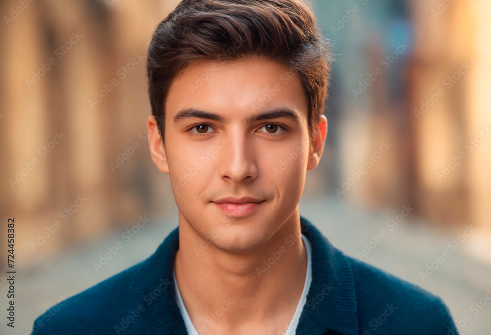 Portrait of a handsome young man in an urban setting. Looking at camera. Portrait of a handsome young man in an urban setting. Looking at camera.