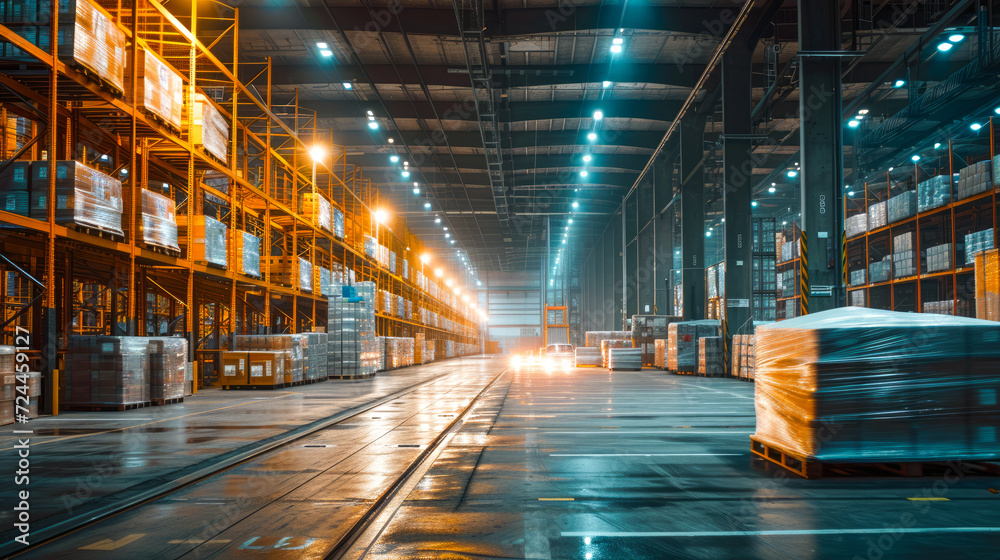scenes of warehouse operations and shipping processes