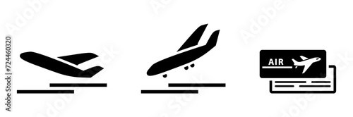 landing and take off air plane icon photo