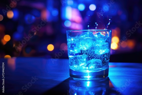 Blue Lagoon Elixir: Electric blue cocktail in a sleek glass.