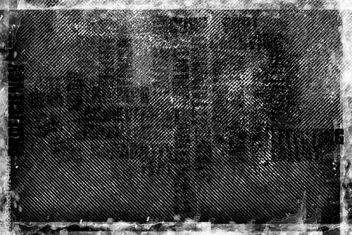 Grugy textured black and white  frame. Grunge surface