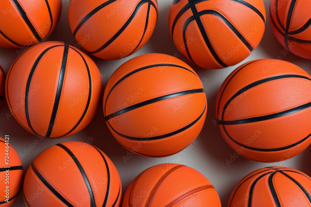 Collection Of Textured Orange Basketballs In Various Poses And Angles