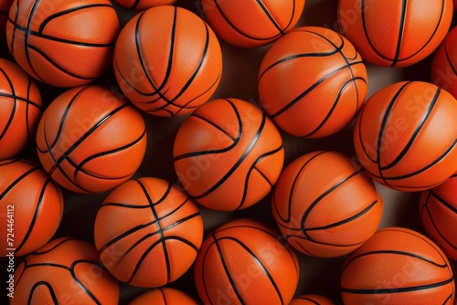 Collection Of Textured Orange Basketballs In Various Poses And Angles © Anastasiia