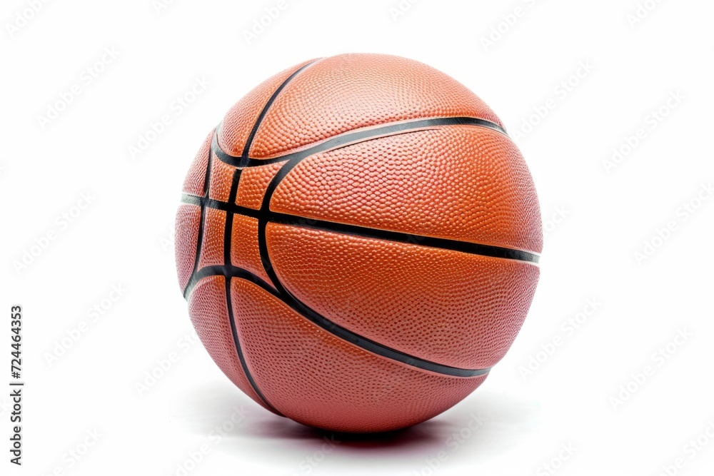 Fototapeta premium Detailed Basketball Isolated On White Background Equipment For Sports With File