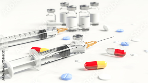 Concise presentation of pharmaceutical items syringes and medicines