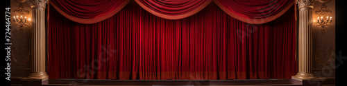 Elegant red stage curtains