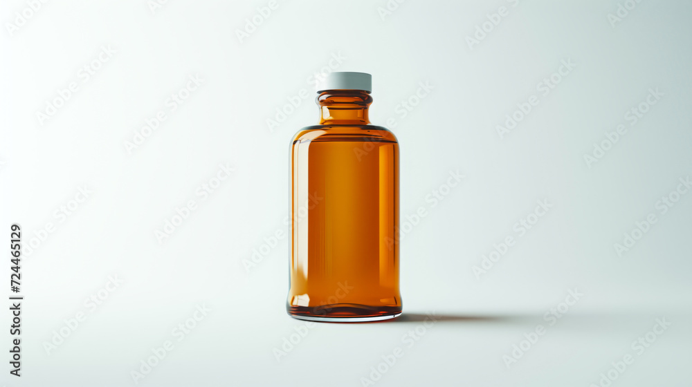 Syrup bottle standing alone on a white background