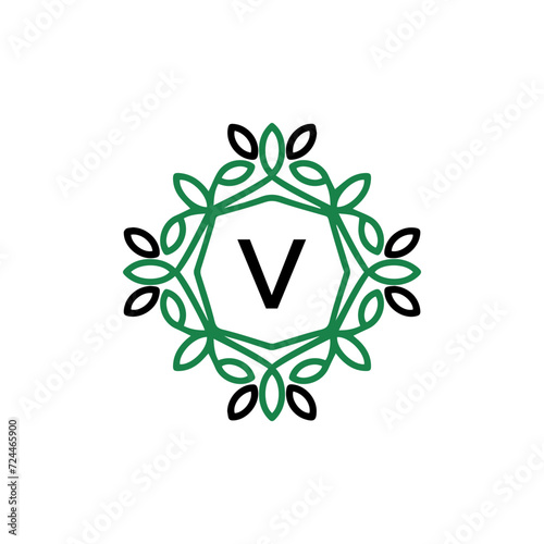 V logo design template vector. V Business abstract connection vector logo. V icon circle logotype. 