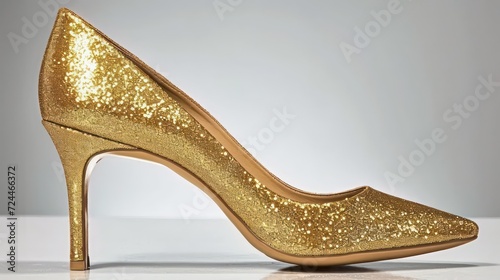 Elegance and Luxury Defined: A Pair of Golden High Heels for a Glamorous Night Out
