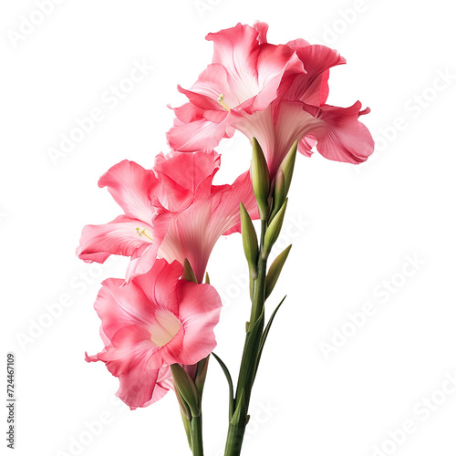 Gladiolus flower isolated on transparent background