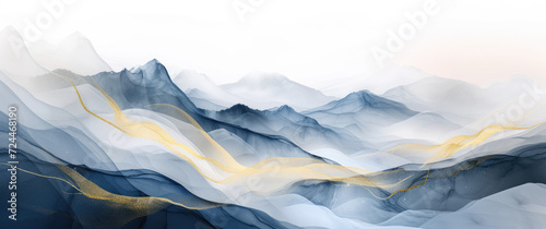 minimal watercolor mountains