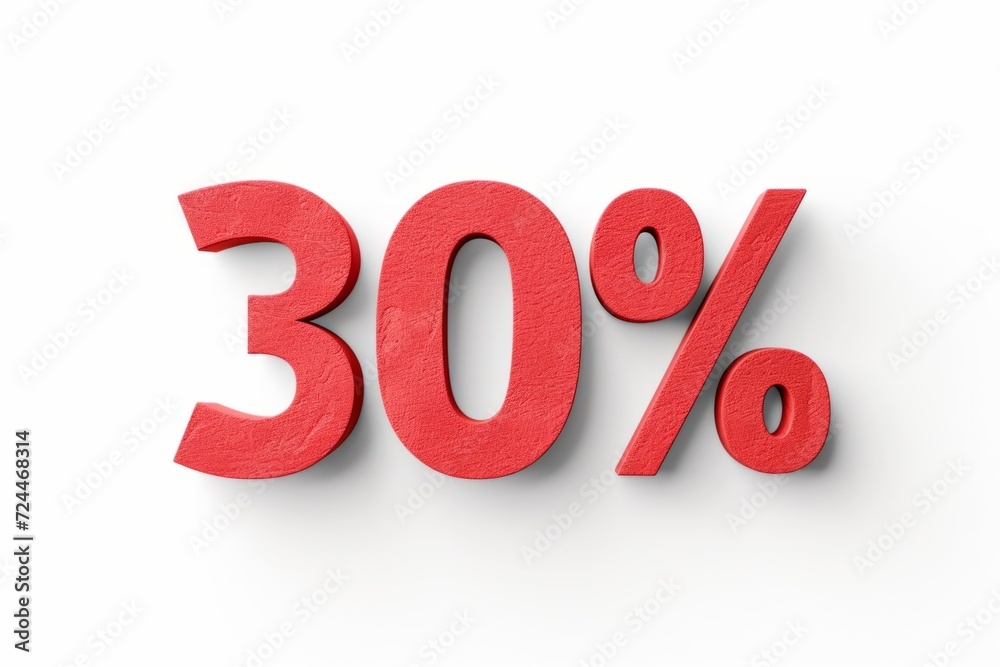 Red Text 30 Percent On White Background Red Text 30 Percent On White Background