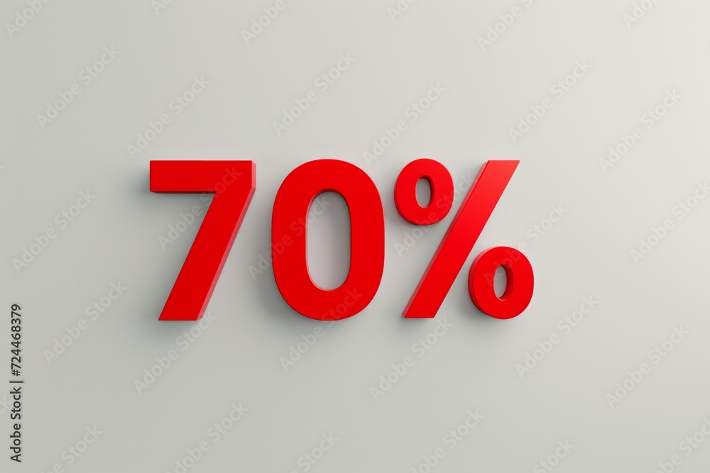 Red Text 70 Percent On White Background Red Text 70 Percent On White Background