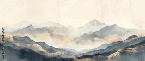 minimal watercolor mountains