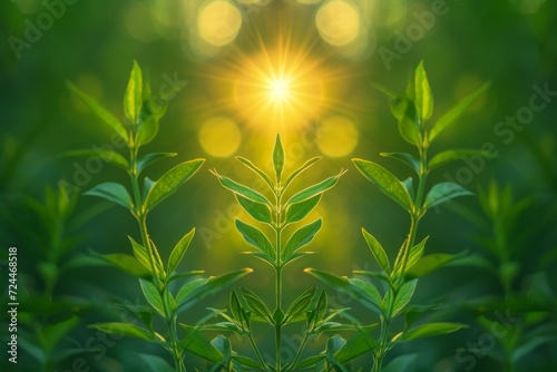 Serene Green And Yellow Colors Complement The Magical Morning Sun Bokeh