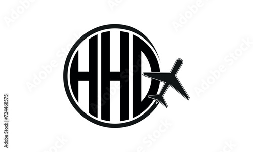 HHO three initial letter circle tour & travel agency logo design vector template. hajj Umrah agency, abstract, wordmark, business, monogram, minimalist, brand, company, flat, tourism agency, tourist photo