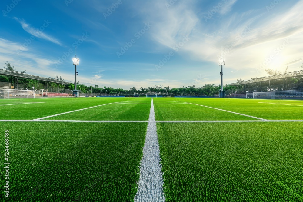 Synthetic Turf Perfectly Laid On Soccer Stadium, Courtesy Of Modern Tech