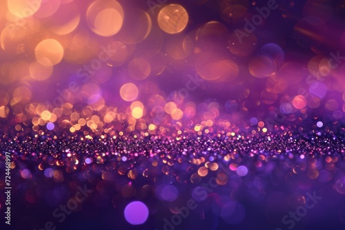 Vibrant Bokeh Background With Shimmering Purple, Gold, And Violet Glitter