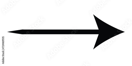 Long arrow vector icon. Black horizontal double arrow. Vector icon 8 7 photo