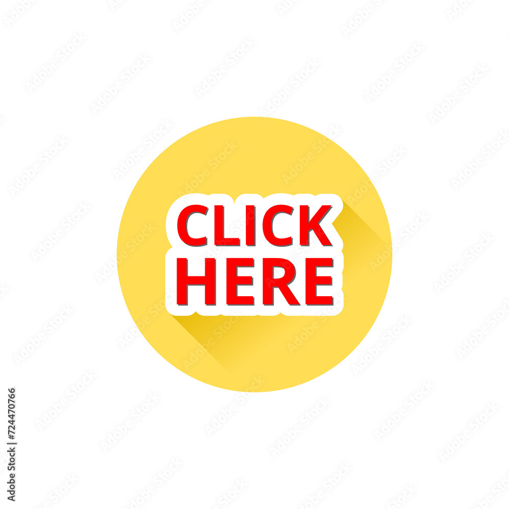 Click here button icon isolated on transparent background Click here button icon isolated on transparent background