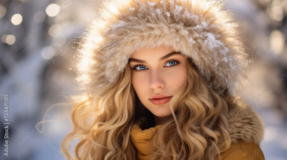 Woman in Furry Hat and Jacket Woman in Furry Hat and Jacket