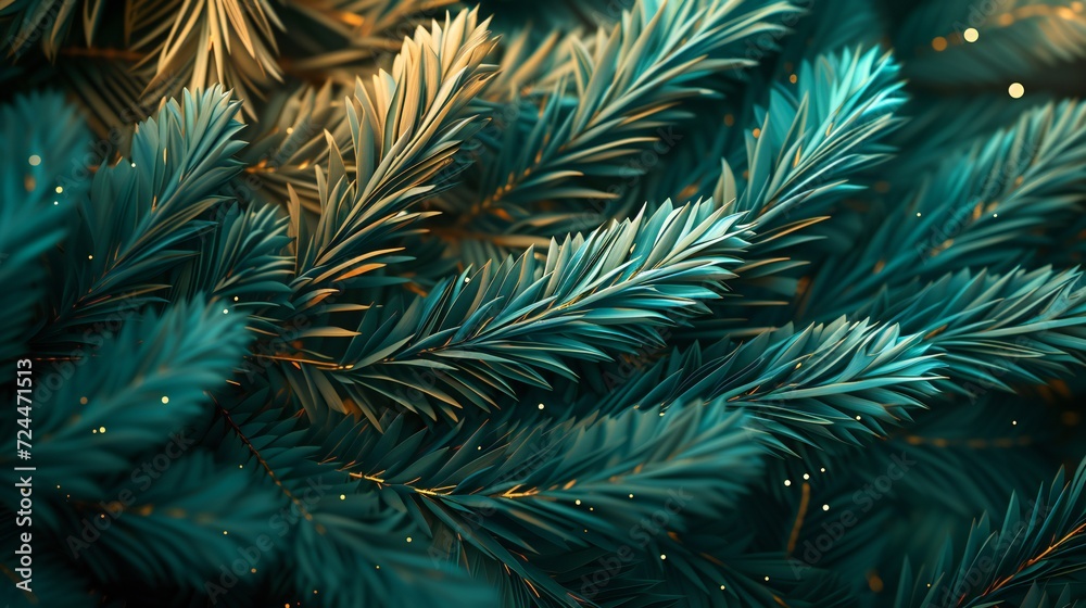 Tranquil Pine Fir Symphony: Merging pine and fir leaves to create serene, flowing shapes.