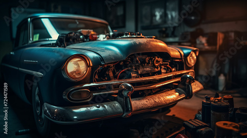 Timeless Charm: Classic Vintage Cars Embodying Automotive Elegance and Style, generative AI © Aleksandr