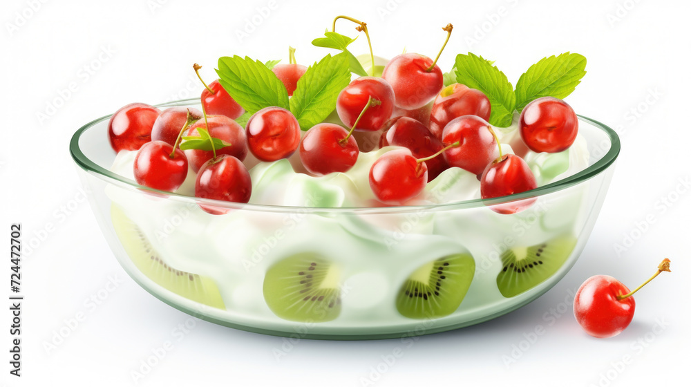 Bowl of Fruit with Kiwi and Cherries Bowl of Fruit with Kiwi and Cherries