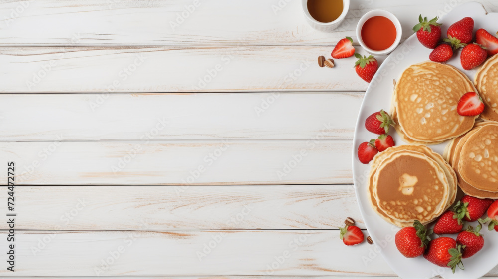 Pancakes with Fresh Strawberries Pancakes with Fresh Strawberries
