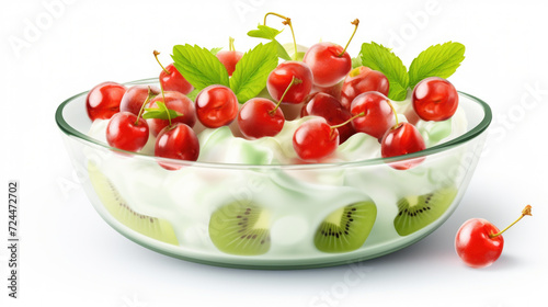 Bowl of Fruit with Kiwi and Cherries