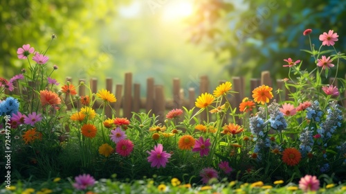 Beautiful background for garden spring party advertising