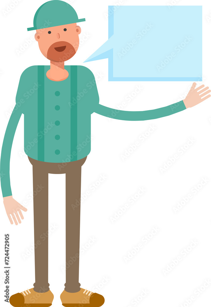 Beard Man Character and Speech Bubble
Beard Man Character and Speech Bubble