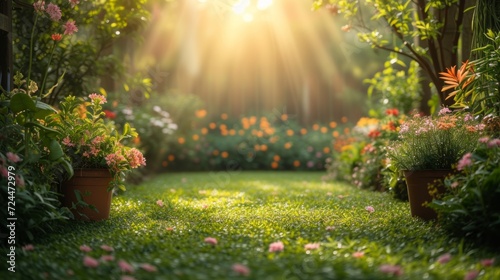 Beautiful background for garden spring party advertising