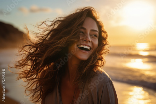Woman Standing on Beach © vefimov