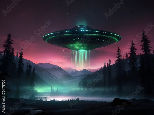 UFO flying saucer spaceship from outer space which is an alien craft
