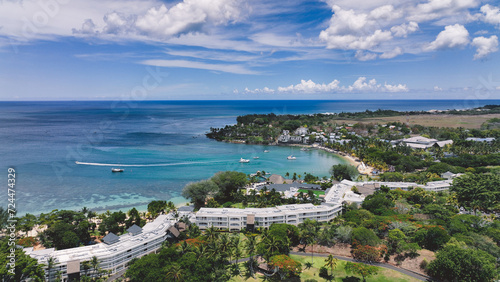 Aerial View of Tropical Island Resort in Mauritius