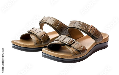 Casual Slip-On Sandals with Comfy Footbed On Transparent Background