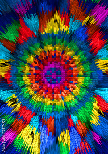 Mandala. Autorski rysunek opracowany graficznie. Kolorowa, energetyczna grafika, ilustracja. photo