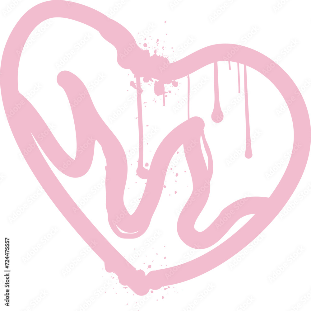 Spray heart element vector Spray heart element vector