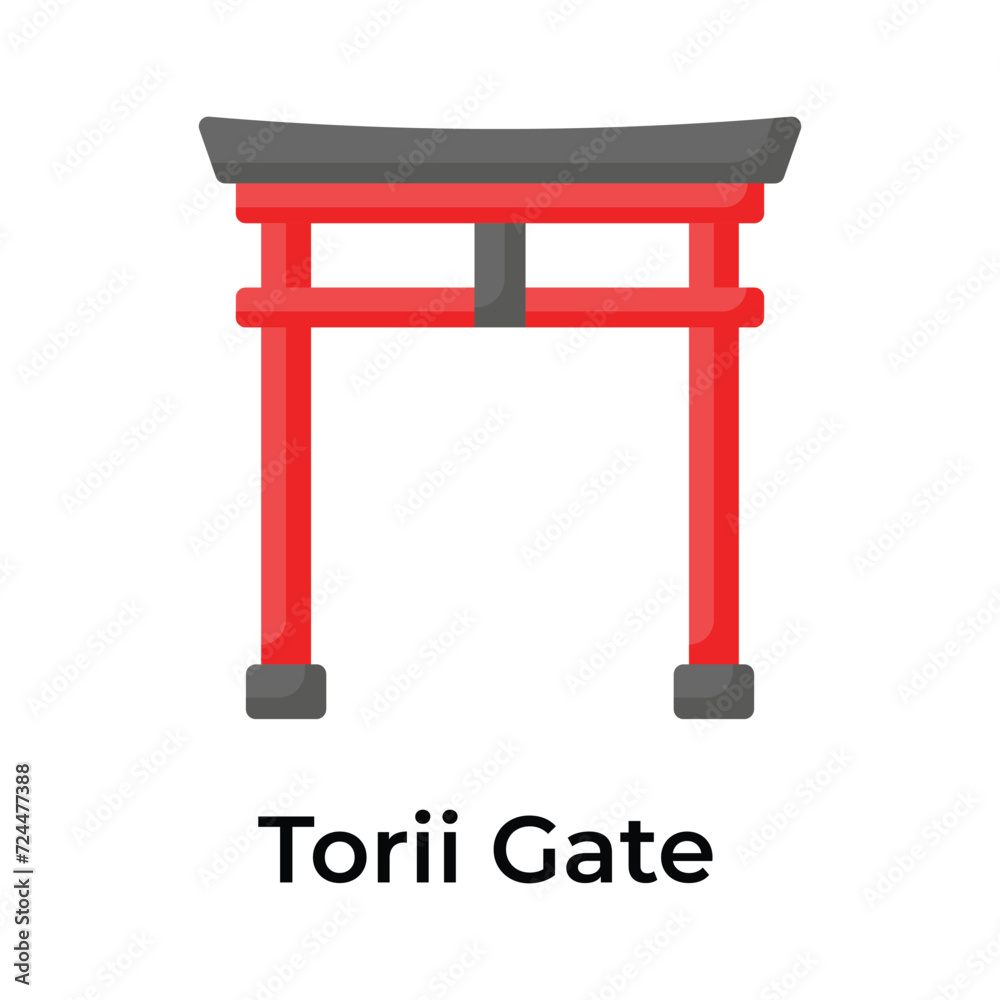 Torii gate vector design in modern style isolated on white background Torii gate vector design in modern style isolated on white background