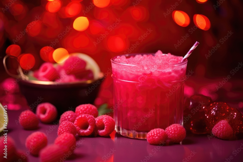 Raspberry Rhapsody: Raspberry-infused cocktail in a stylish glass.