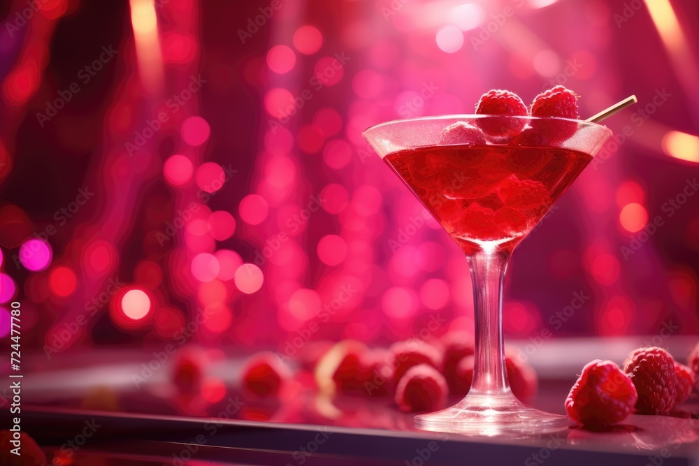 Raspberry Rhapsody: Raspberry-infused cocktail in a stylish glass. Raspberry Rhapsody: Raspberry-infused cocktail in a stylish glass.