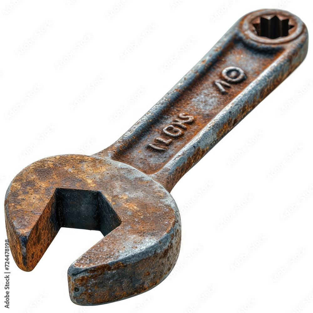 Old Rusty Wrench On White Background, Illustrations Images Old Rusty Wrench On White Background, Illustrations Images