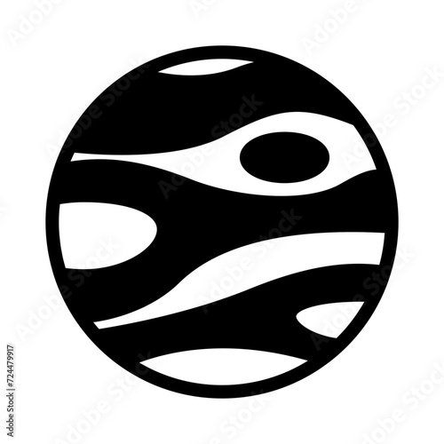Jupiter icon in glyph style. Icon about Planets