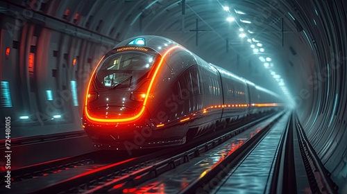 World's fastest train, the Shanghai Maglev, cinematic, futuristic