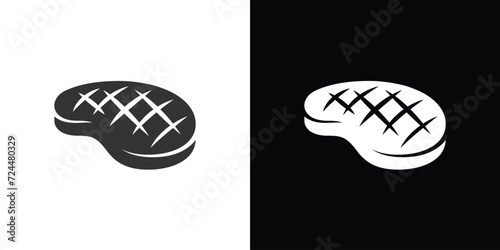 beef meat on black and white 