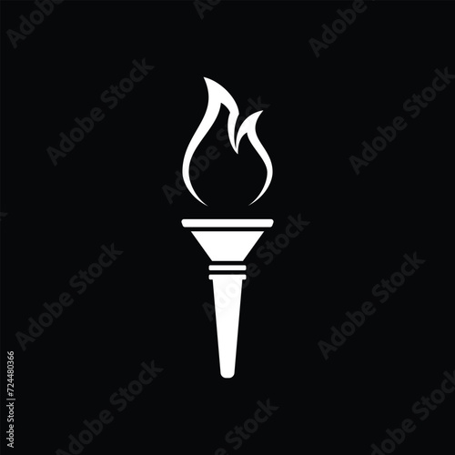 Burning torch on black © ThejCreation